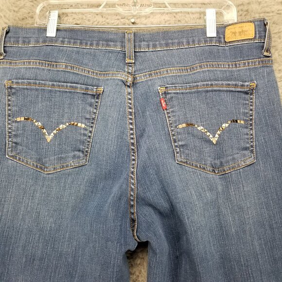 Levis Jeans Womens 16 Petite 512 Perfectly Slimming Bootcut Stretch Faded High - Picture 10 of 12
